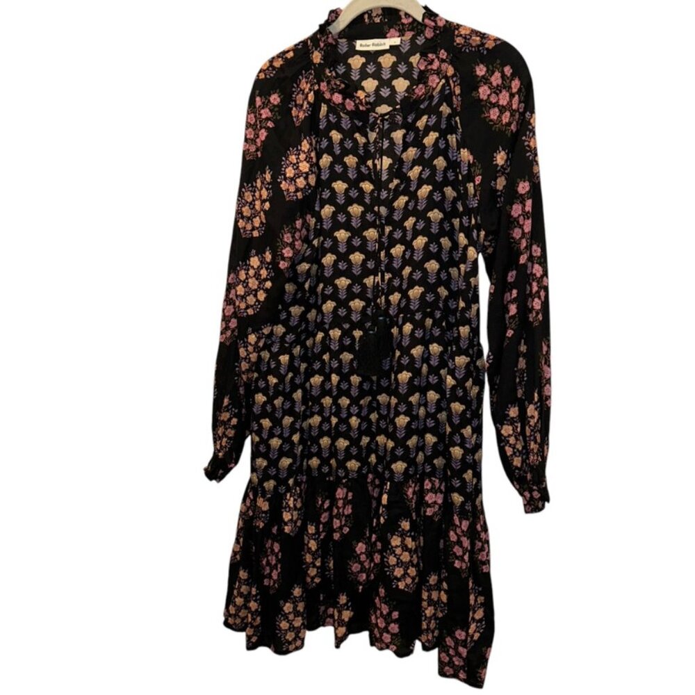 Roberta Roller Rabbit ASNEW black Fall Floral tunic dress M